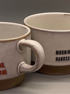 Hearth and Hand Mug Set of 2 “Morning Beautiful” “Morning Handsome” NWOT